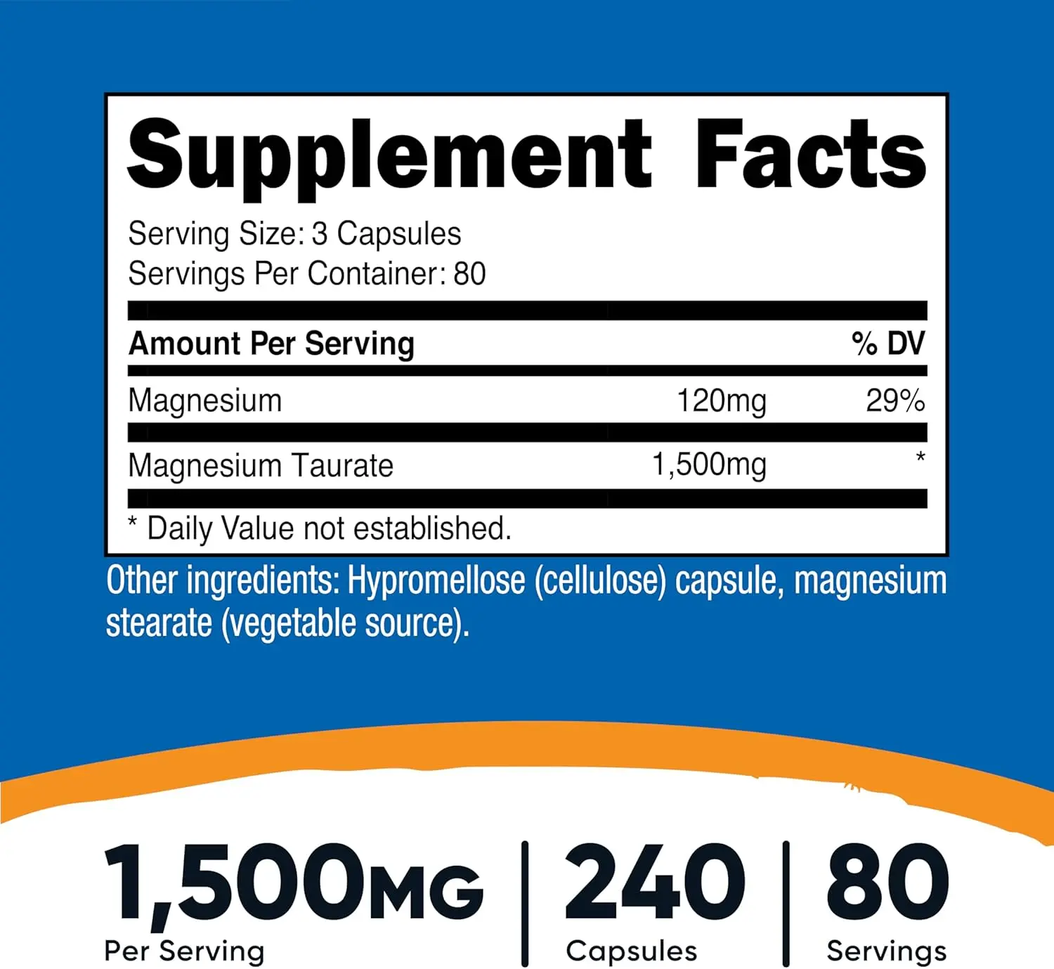 Nutricost Magnesium Taurate 1500mg Capsules